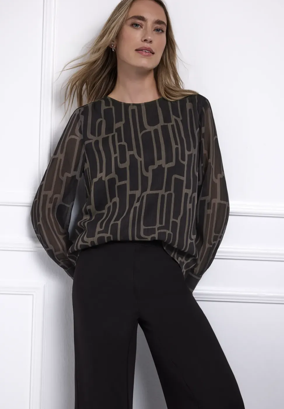 Blouse en chiffon à motifs
