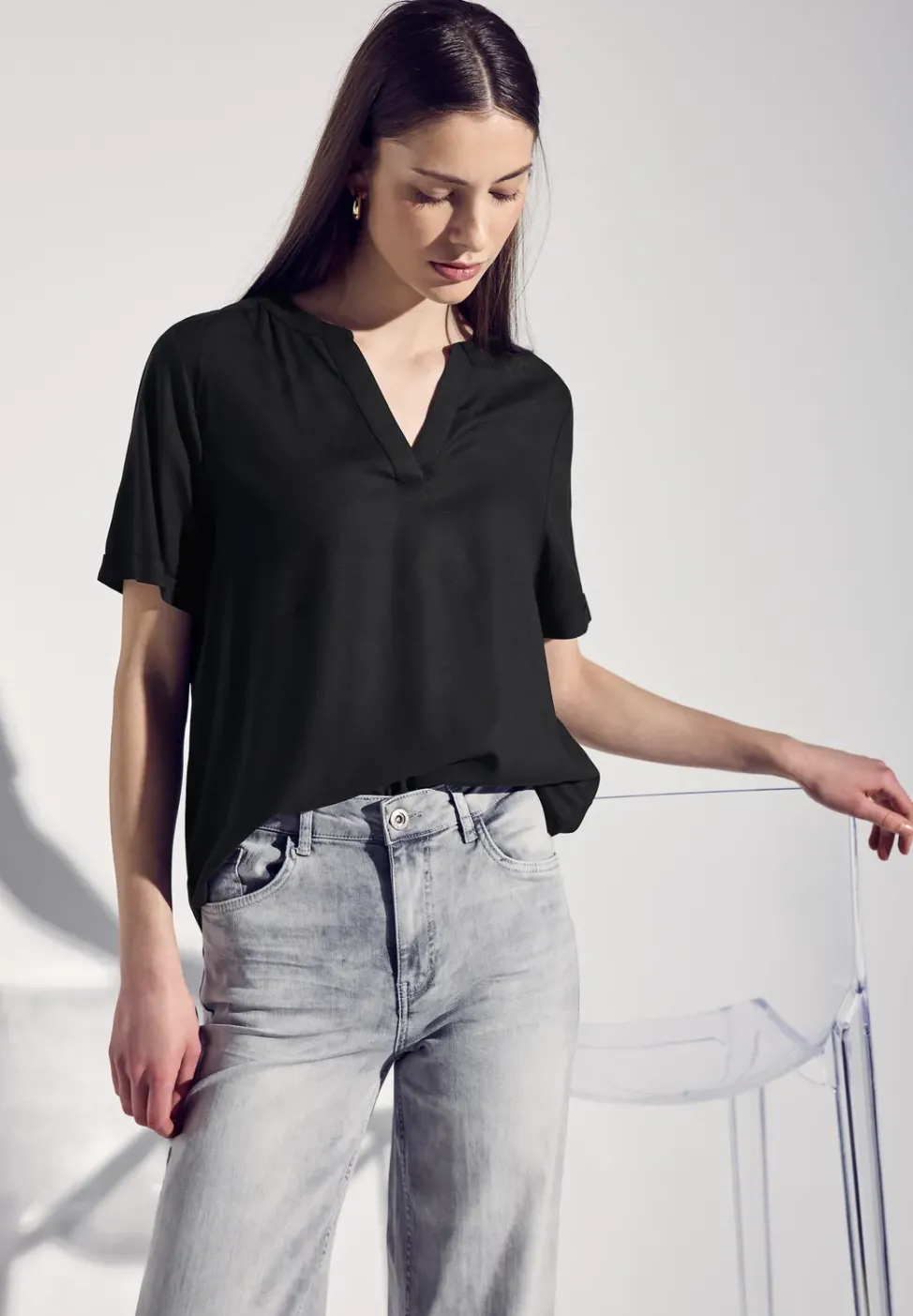 Blouse en couleur unie
