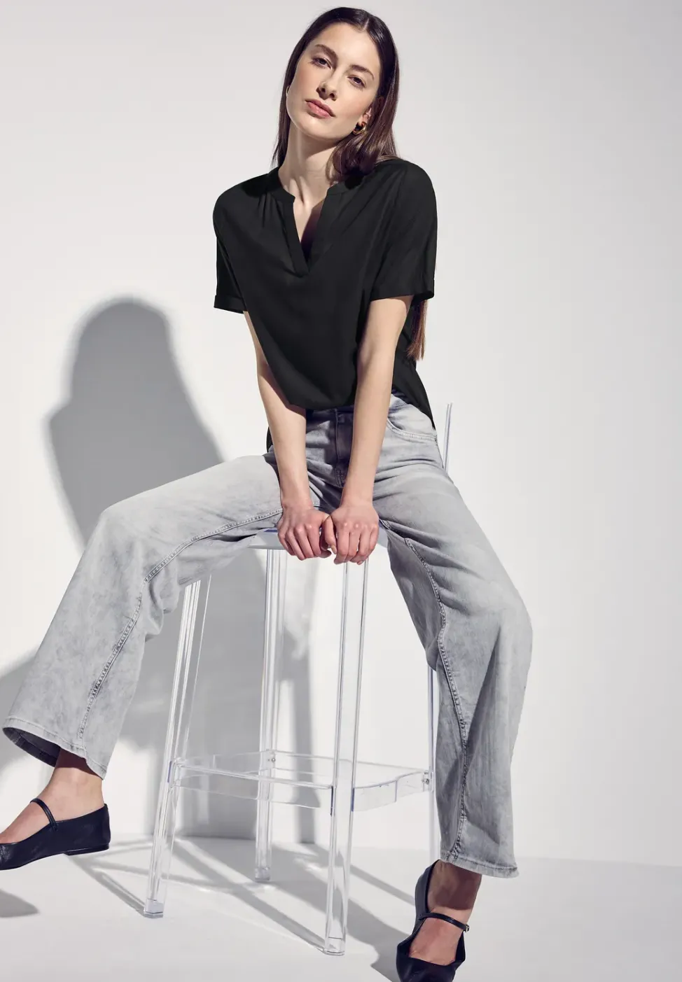 Blouse en couleur unie