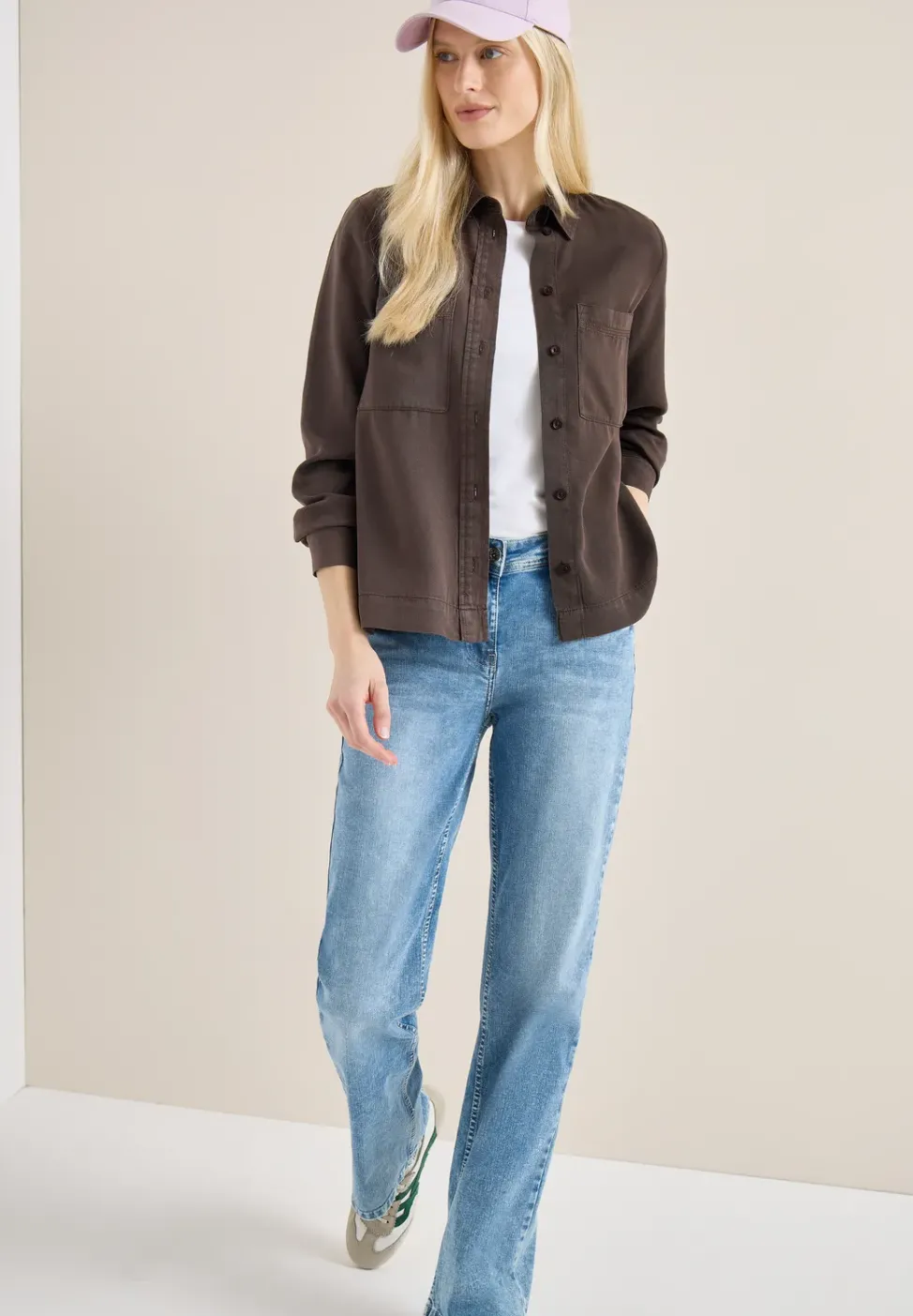 Blouse en denim coloré