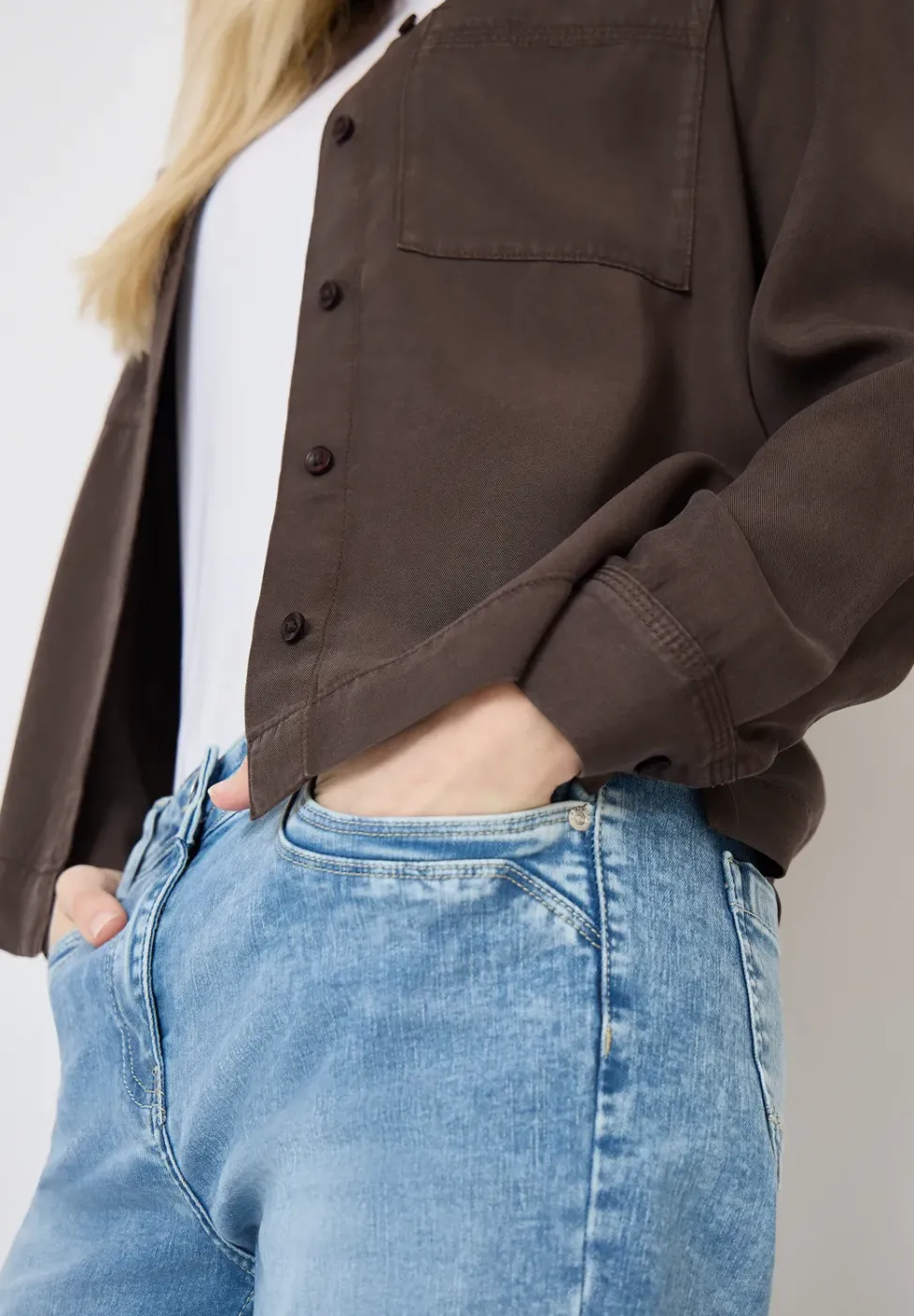 Blouse en denim coloré