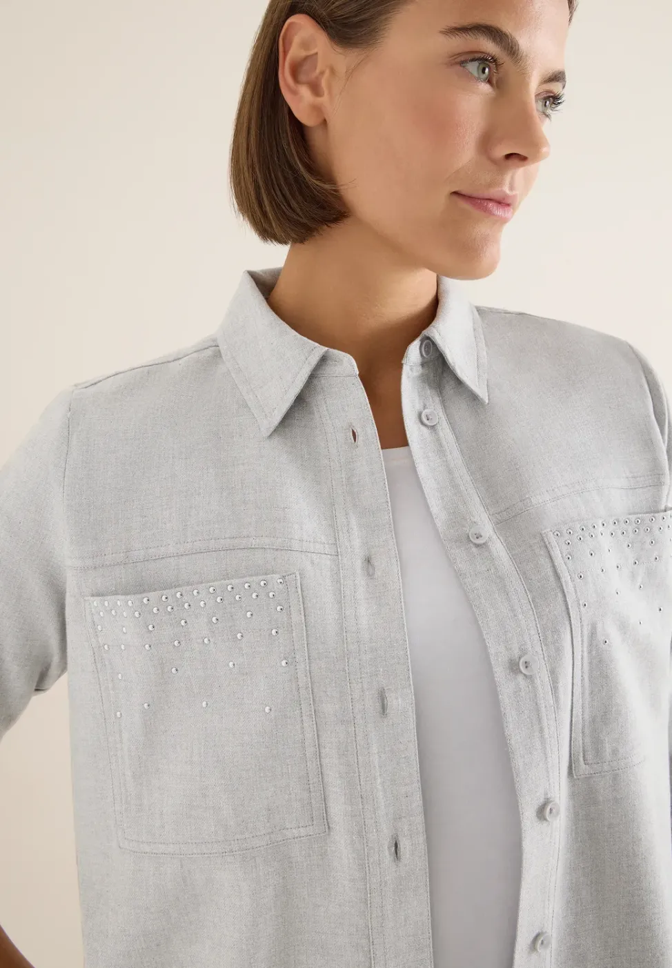 Blouse en flanelle avec rivets
