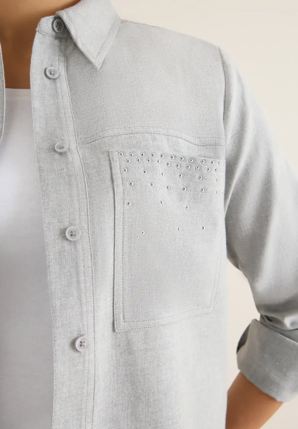 Blouse en flanelle avec rivets
