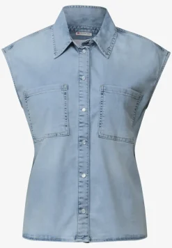 Blouse en jean au look bleached