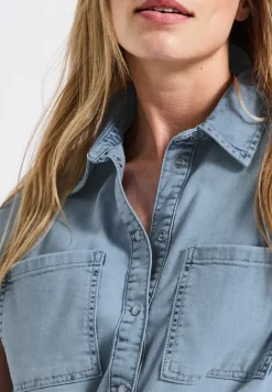 Blouse en jean au look bleached