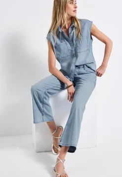 Blouse en jean au look bleached