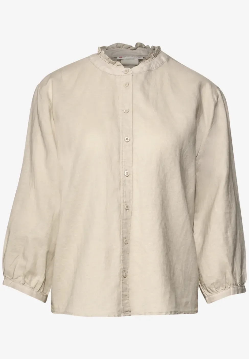 Blouse en lin mélangé avec volants