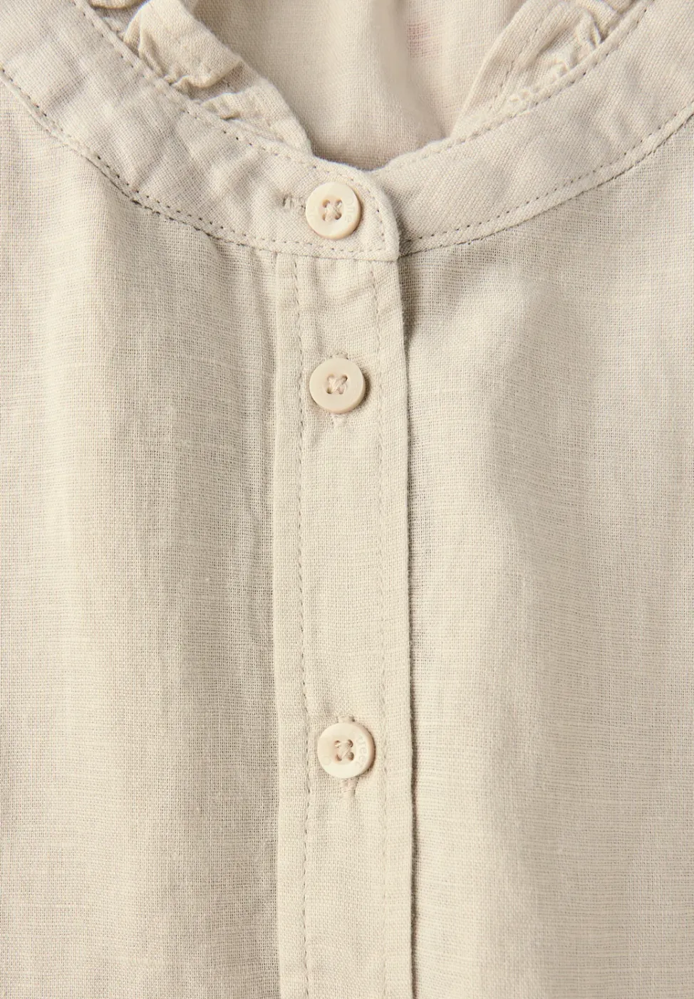 Blouse en lin mélangé avec volants