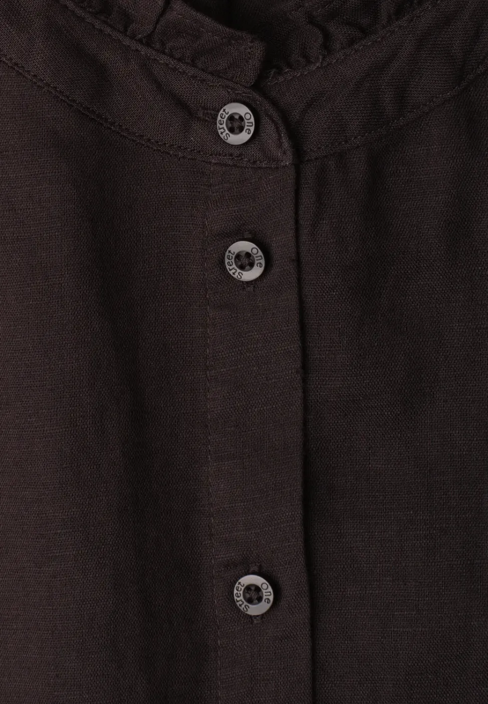 Blouse en lin mélangé avec col volanté