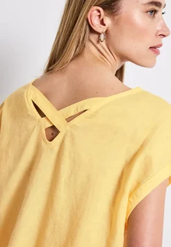 Blouse en lin mélangé avec rubans