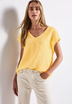 Blouse en lin mélangé avec rubans