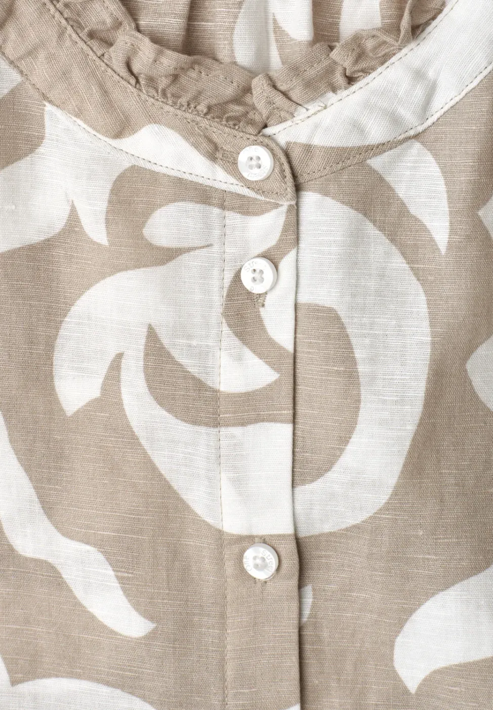 Blouse en lin mélangé avec volants