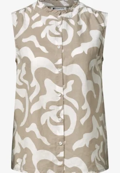 Blouse en lin mélangé avec volants