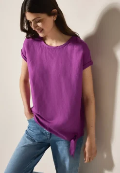 Blouse en lin mélangé avec nœuds