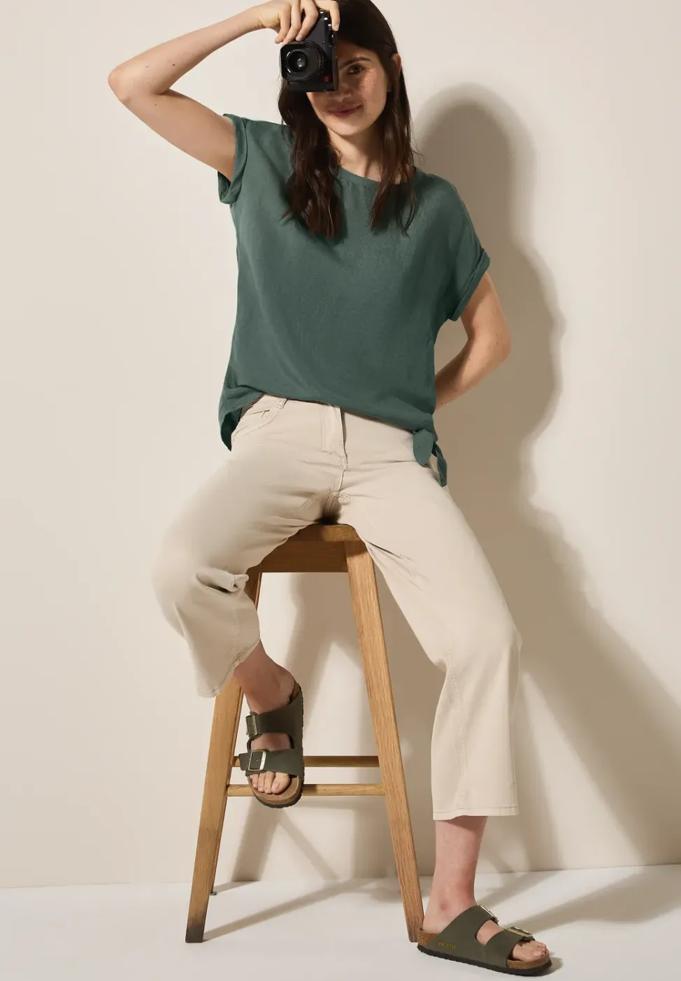 Blouse en lin mélangé avec nœuds
