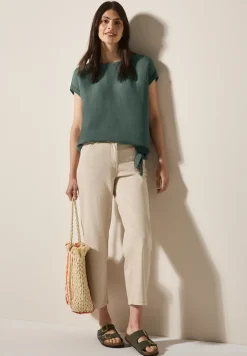 Blouse en lin mélangé avec nœuds