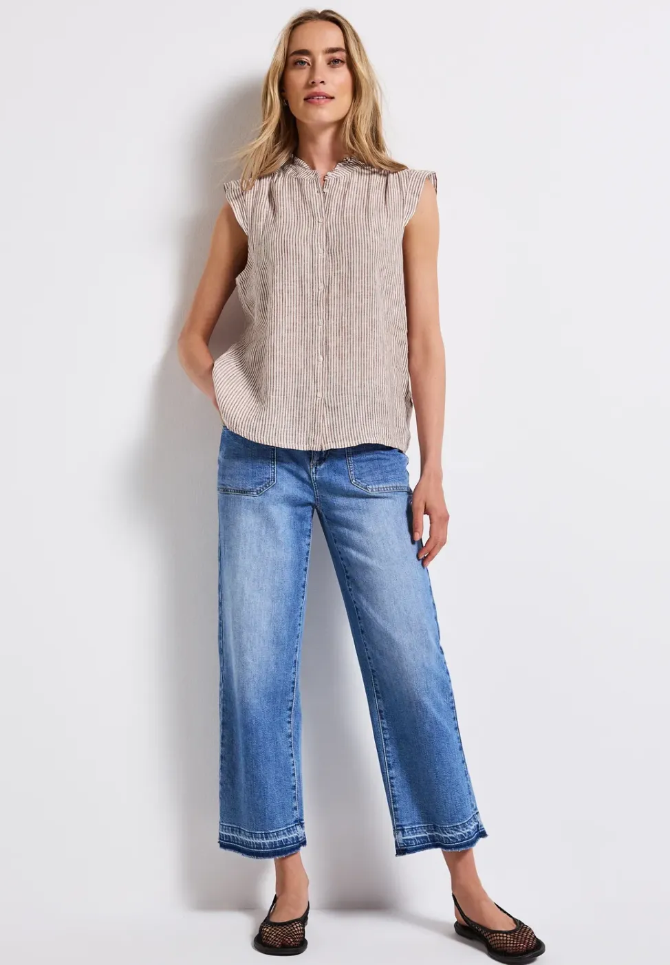 Blouse en lin sans manches