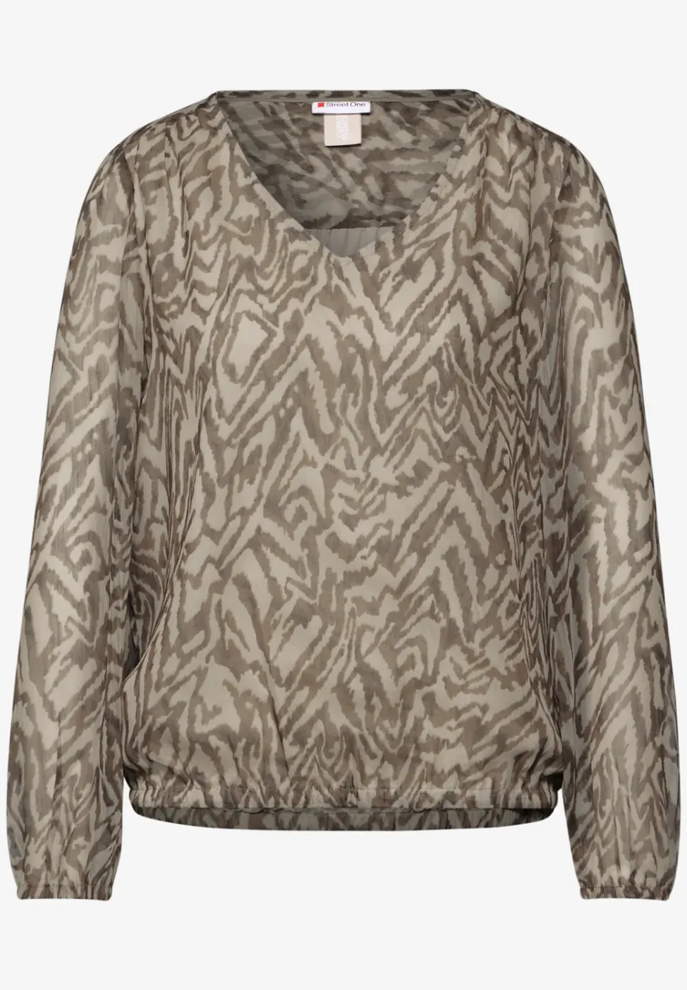 Blouse en mousseline de soie avec fronces