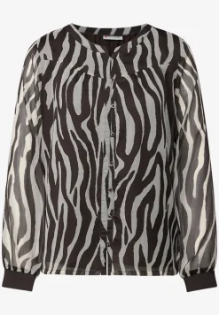 Blouse en mousseline de soie avec imprimé zèbre