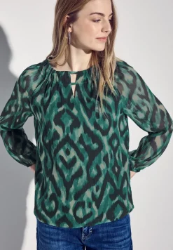 Blouse en mousseline de soie à motifs