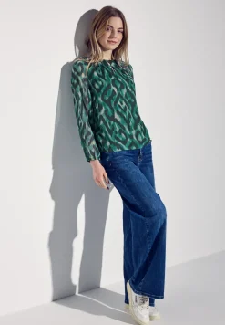 Blouse en mousseline de soie à motifs