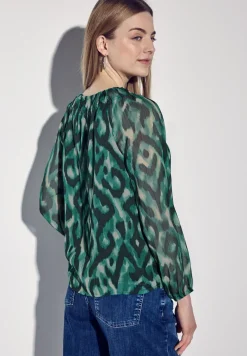 Blouse en mousseline de soie à motifs