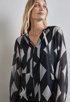 Blouse en mousseline de soie à motifs
