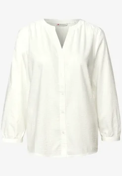 Blouse en seersucker à col fendu