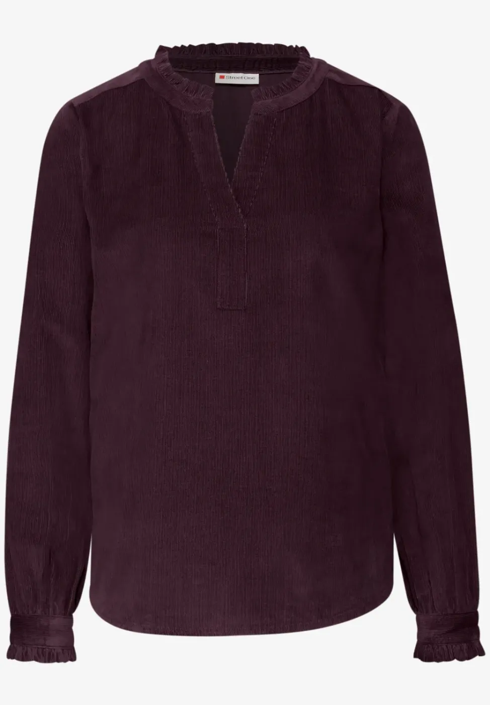 Blouse en velours côtelé avec volants