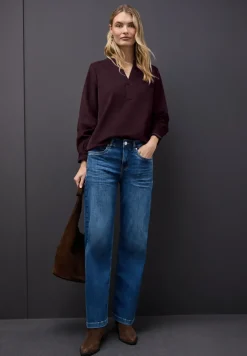 Blouse en velours côtelé avec volants