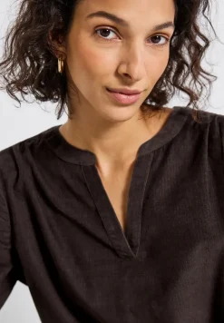 Blouse en velours côtelé avec détails à volants