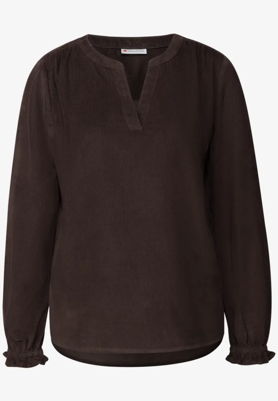 Blouse en velours côtelé avec détails à volants