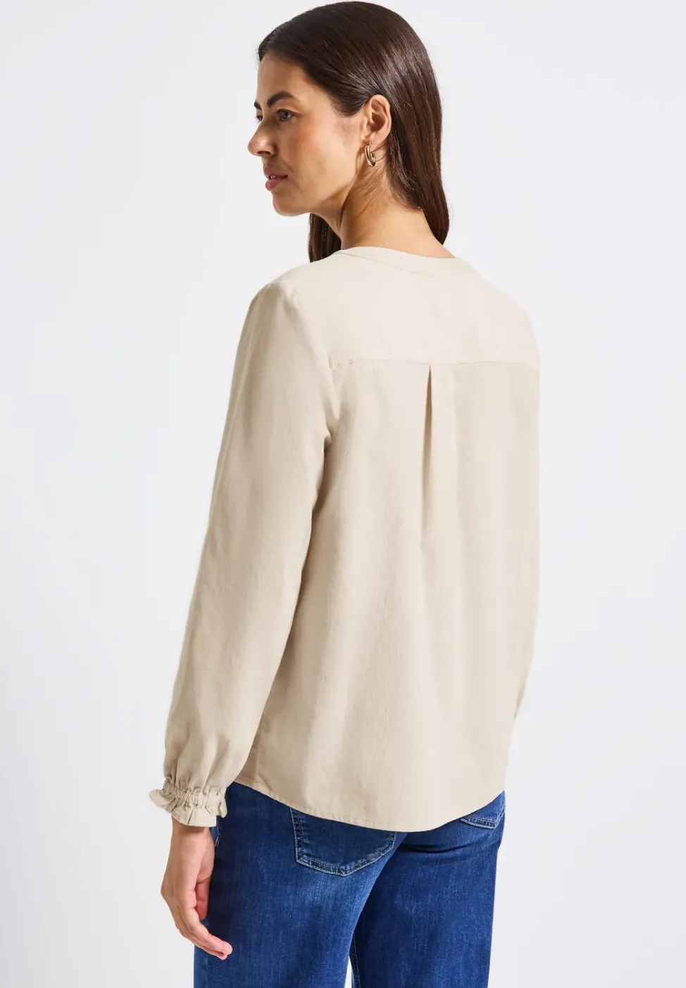 Blouse en velours côtelé avec détails à volants
