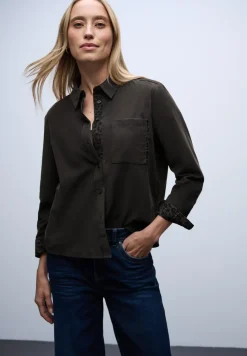 Blouse en velours côtelé avec détails de taille