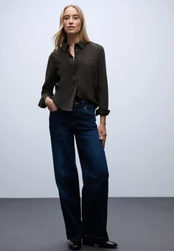 Blouse en velours côtelé avec détails de taille