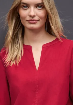Blouse en velours côtelé en couleur unie