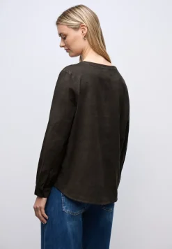 Blouse en velours côtelé en couleur unie