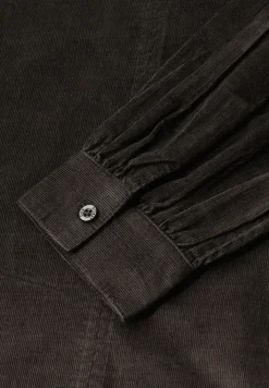 Blouse en velours côtelé en couleur unie