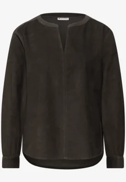 Blouse en velours côtelé en couleur unie