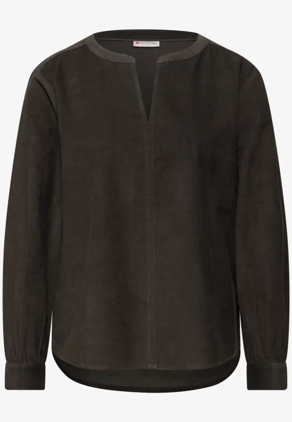 Blouse en velours côtelé en couleur unie