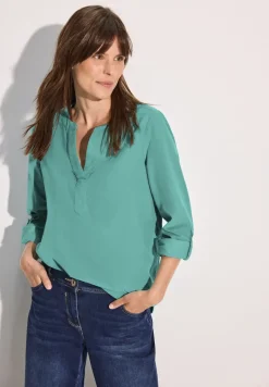 Blouse en velours côtelé en couleur unie