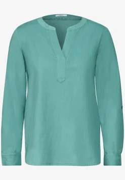 Blouse en velours côtelé en couleur unie