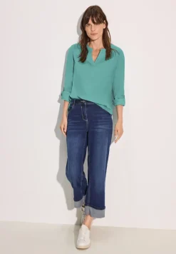 Blouse en velours côtelé en couleur unie