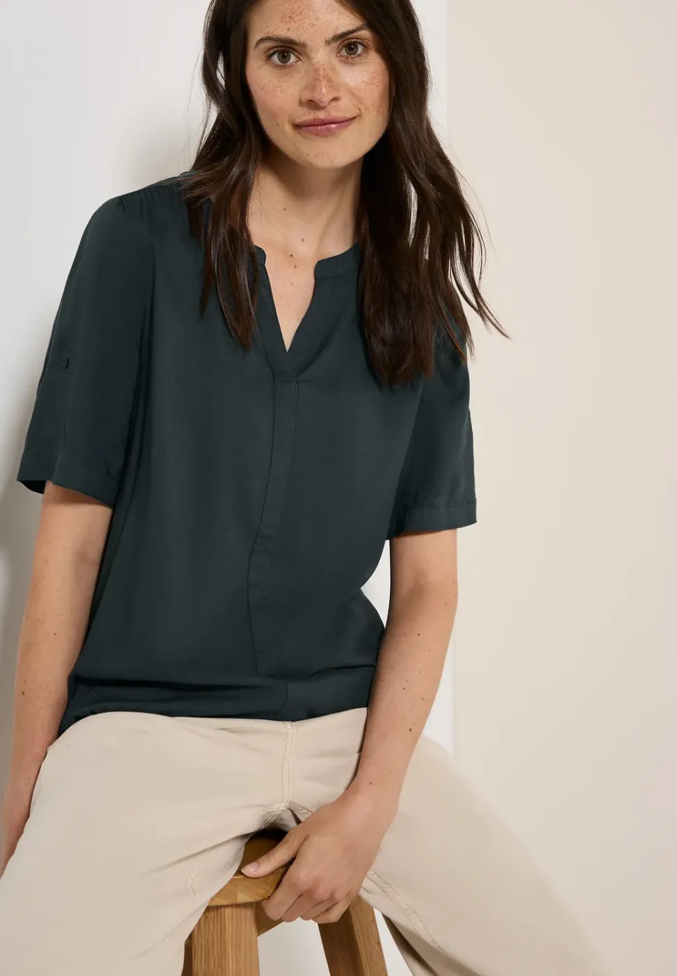 Blouse en viscose Split Neck