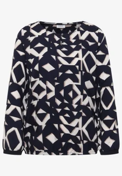 Blouse imprimée avec bordures en ruban