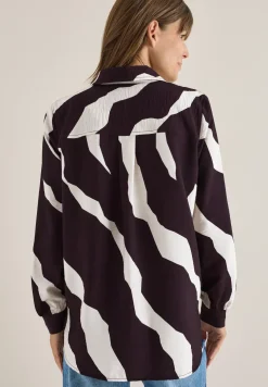 Blouse imprimée avec bordures en ruban