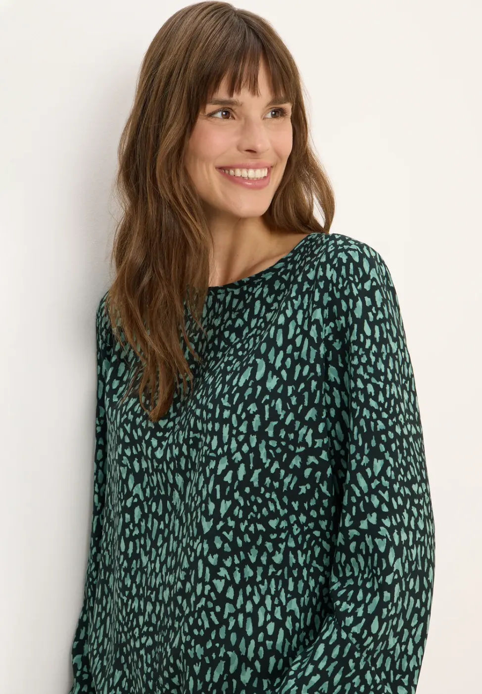 Blouse imprimée avec cordon de serrage