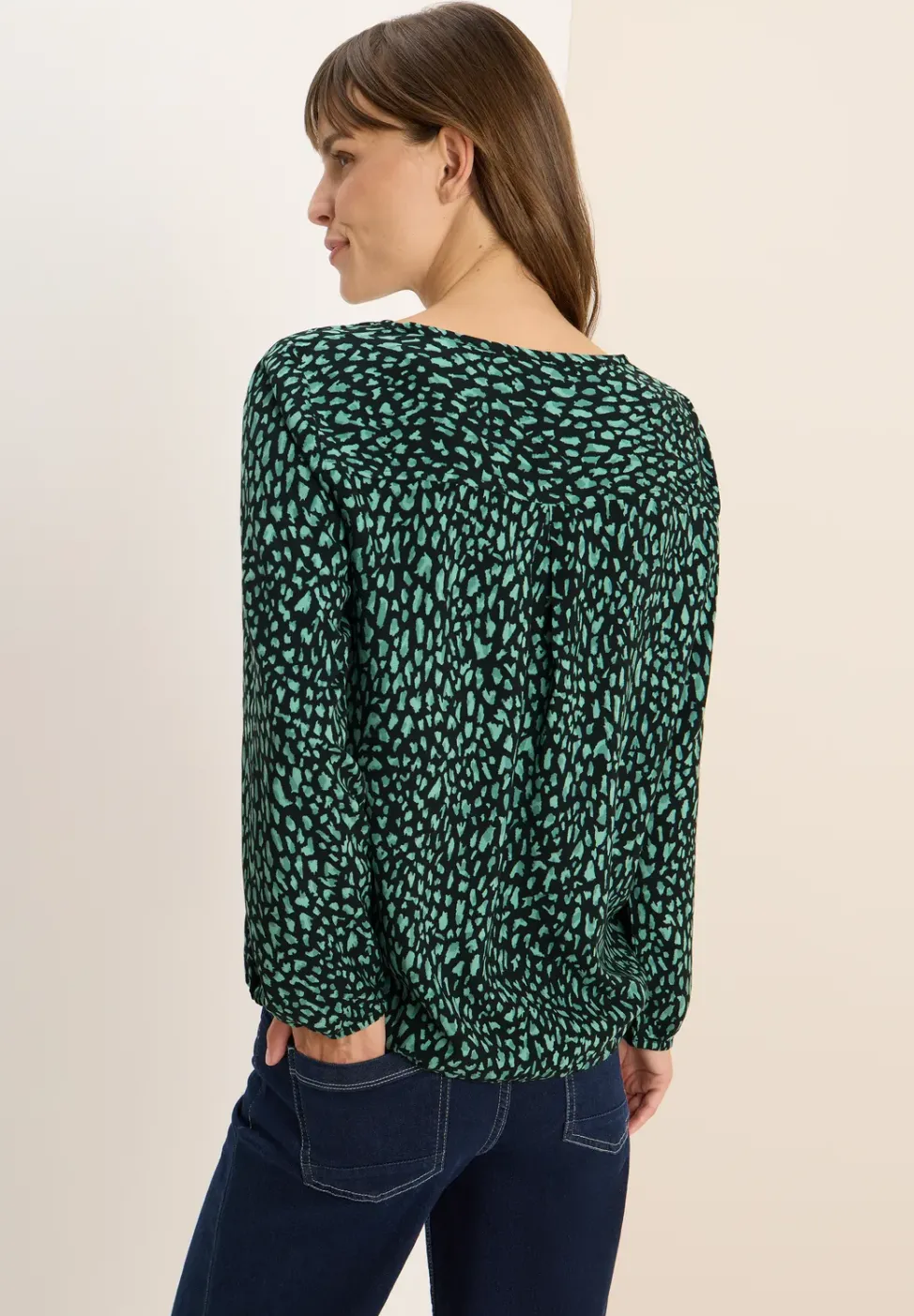 Blouse imprimée avec cordon de serrage