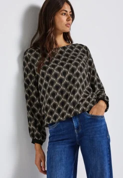 Blouse imprimée avec ourlet élastique