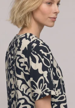 Blouse imprimée avec turn-up